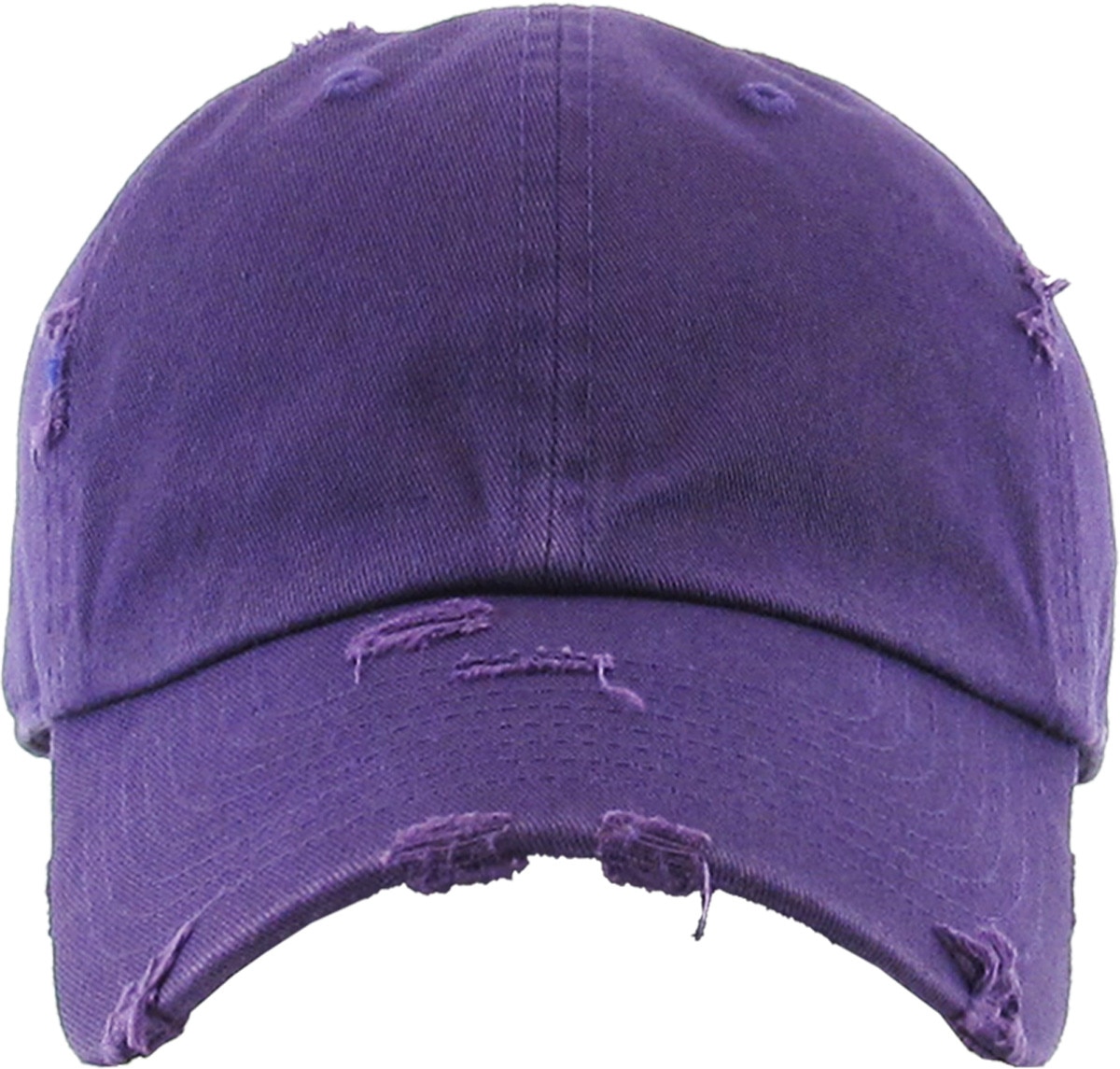Purple Distressed Vintage Baseball Cap Front View
